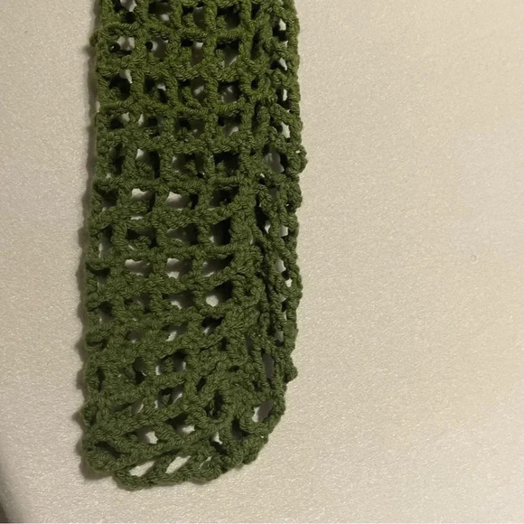 Handmade Green Crochet Long Sleeve Shrug Bohemian Beachy Coastal - Picture 2 of 7